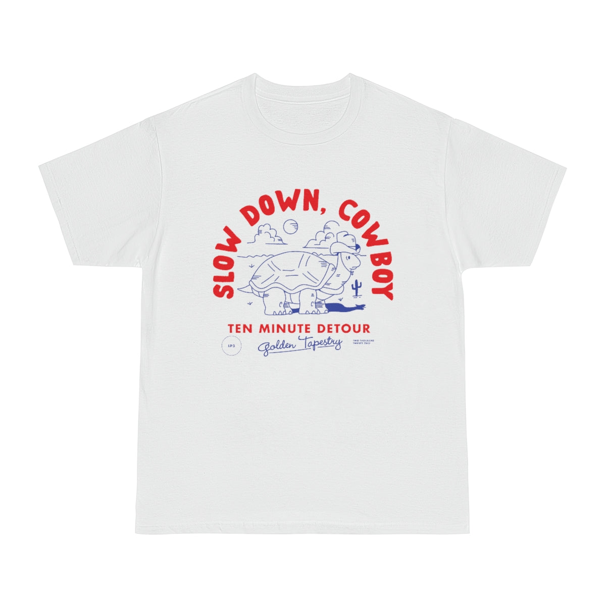 "Slow Down Cowboy" Golden Tapestry Tee